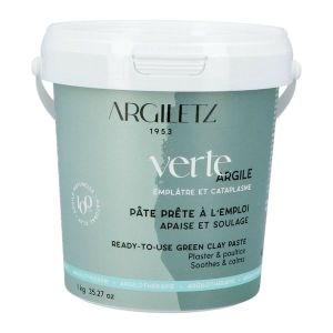 ARGILETZ ARGILE VERTE PATE Pâte à l'argile verte, prête à l'emploi, pot 1 kg