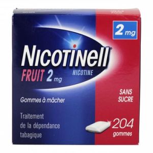 Nicotinell Fruit 2 Mg Sans Sucre (Nicotine) Gommes A Macher Medicamenteuses Sous Plaquettes Thermoformees (Pvc/Pvdc/Aluminium) B/204