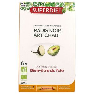 Superdiet Radis noir / Artichaut Bio - coffret 20 ampoules de 15 ml