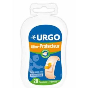 Urgo Pansement Ultra Protecteur - Sans Antiseptiques - 4Pans3,4*7,2Cm Et 16Pans 2*7,2Cm Boite 20