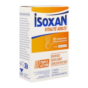 Isoxan Vitalite Adulte 20 Comprimes Effervescents - 2 Tubes De 10 Comprimes Tube Boite