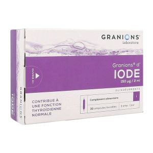GRANIONS D'IODE Ampoule buvable, complément alimentaire d'oligoélément iode, bt 30