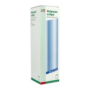 Velpeau Crepe Coton Elastique Hypoallergenique 20Cm*5M Boite Bleue Bande 1