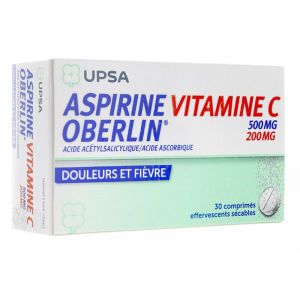 ASPIRINE 500 MG VITAMINE C OBERLIN COMPRIME EFFERVESCENT SECABLE B/30