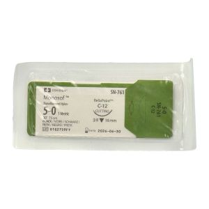 Monosof Sn761 P15 Noir 1 5/0 75 3/8 Triangulaire 16Mm Aiguille 1