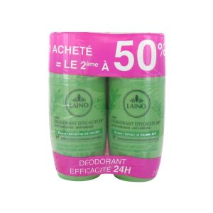Laino Déodorant Efficacité 24H Extrait de Thé Vert Bio Lot de 2 x 50 ml