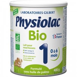 Physiolac - Lait 1er âge Physiolac 1 - 0 à 6 mois BIO - pot 400 g