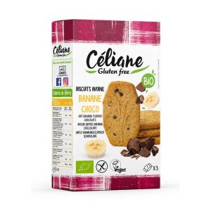 Celiane Biscuits petit-déj' avoine banane chocolat BIO (3x3) - 140 g
