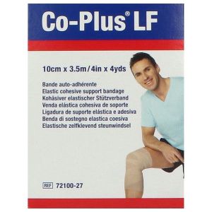 CO PLUS SANS LATEX Bande de contention cohésive, sans latex, force 1, élastique 1 sens, chair, 3,5 m x 10 cm (ref. 72100-27), unité