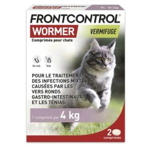 FRONTCONTROL WORMER CHAT. Comprimé sécable, anthelminthique, bt 2