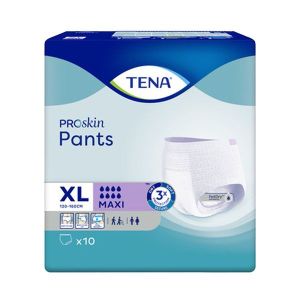 TENA PANTS PROSKIN MAXI Slip absorbant jetable pour incontinence urinaire forte, adulte, extralarge (ref. 794764), sac 10