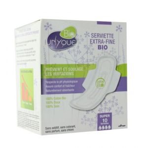 Unyque Bio Serviettes Super Extra-Fine Par 10