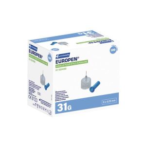 EUROPEN AIGUILLE Aiguille pour stylo injecteur, G31, 0,25 mm x 6 mm (ref. 101400), bt 100