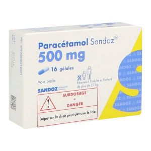 PARACETAMOL SANDOZ Gélule 500 mg, boîte 16
