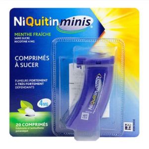 Niquitinminis Menthe Fraiche 4 Mg Sans Sucre (Nicotine) Comprimes A Sucer Edulcores A L'Acesulfame Potassique Comprimes En Tube (Polypropylene) B/20