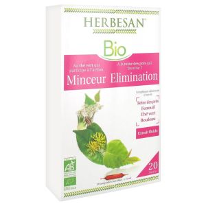 Herbesan Bio Complexe Thé Vert Reine des Prés Minceur Elimination 20 Ampoules de 15 ml