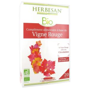 Herbesan Bio Vigne Rouge 20 Ampoules de 15 ml