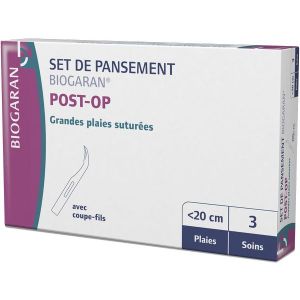 Biogaran Conseil Set De Pansements Post Op Grandes Plaies Suturees Soin Boite De 3 10*25 Cm 3