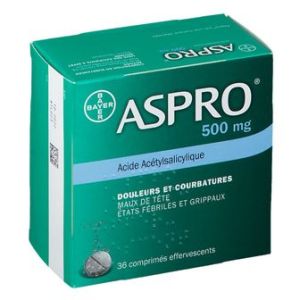 ASPRO 500 EFFERVESCENT COMPRIME EFFERVESCENT B/36