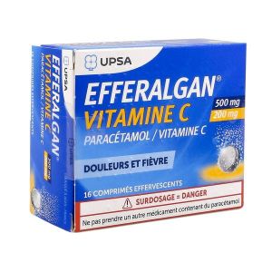 Efferalganvitaminec 500 Mg/200 Mg Comprime Effervescent B/16 PARACETAMOL