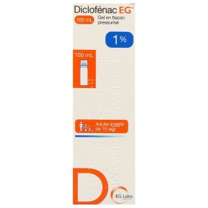 DICLOFENAC EG Gel en flacon pressurisé 1 %, flacon pressurisé 100 ml