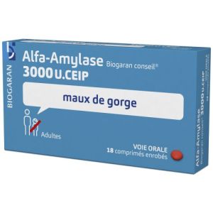 Alfa-Amylase Biogaran Conseil 3 000 U.Ceip Comprime Enrobe B/18