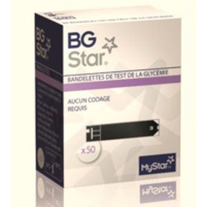 Bgstar Bandelettes Pour Autocontrole Du Sucre Fl 50