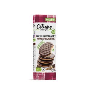 Celiane Biscuits aux graines nappés chocolat noir BIO (4x3) - 150 g