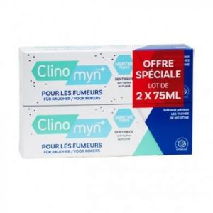 Clinomyn Plus Dentifrice Spécial Fumeurs Lot de 2 x 75 ml
