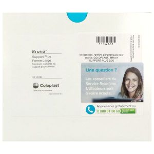 BRAVA SUPPORT PLUS Support pour poche, renfort adhésif, large, à usage unique, bt 20
