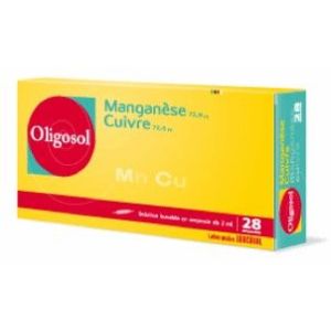 Manganese-Cuivre Oligosol Solution Buvable En Ampoule B/28