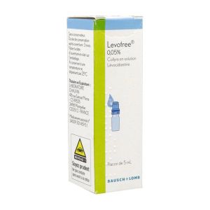 LEVOFREE Collyre en solution 0,05 %, boîte 1 flacon compte-goutte 5 ml avec compte-gouttes + fermeture à témoin d'effraction