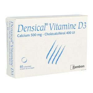 Densical Vitamine D3 500 Mg/400 Ui (Carbonate De Calcium Cholecalciferol) Comprimes A Sucer Ou A Croquer B/60