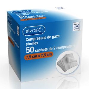 Alvita Compresse De Gaze 7,5*7,5Cm 100