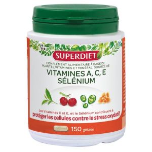 Superdiet Complexe Sélénium - Vitamines A.C.E - 150 gélules