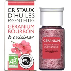 Aromandise Cristaux d'huiles essentielles Géranium Bourbon BIO - flacon de 10 g