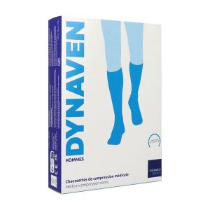 DYNAVEN 2 FIN NEW HOMME Chaussette médicale de compression classe 2, pour homme, gris, long, small (ref. 359218), paire