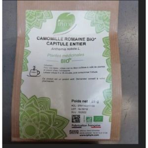 CAMOMILLE ROMAINE BIO CAPITULE ENTIER IPHYM Capitule de camomille romaine bio, entier, vrac, sac 25 g