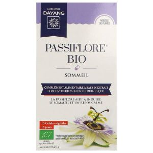 DAYANG PLANTE UNITAIRE BIO PASSIFLORE Gélule, complément alimentaire à base d'extrait concentré de passiflore bio, bt 15