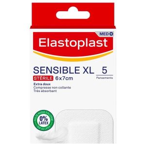 ELASTOPLAST SENSIBLE XL PANSEMENT 5*7 CM 5