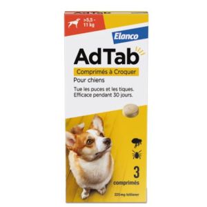 Adtab 225Mg Comprime A Croquer Pour Chiens ( 5,5-11Kg) Plaquette 3