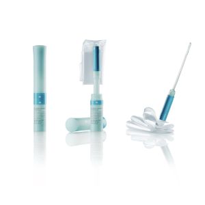 Speedicath® compact Set femme - Boîte de 20 sets - Sondes compactes droites autolubrifiées prêtes à l'emploi avec poche de 750 ml intégrée - stériles 
