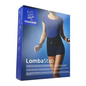 LOMBASTAB Ceinture de soutien lombaire, à lacet, coloris noir bleuté, hauteur 21 cm, taille 3, unité