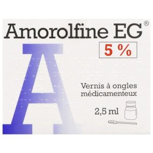 AMOROLFINE EG Vernis à ongles médicamenteux 5 %, flacon 2,5 ml avec 10 spatules