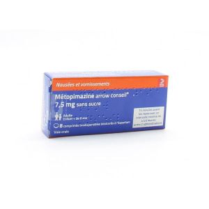 METOPIMAZINE ARROW CONSEIL 7,5 mg SANS SUCRE comprime orodispersible edulcore a laspartam B/8