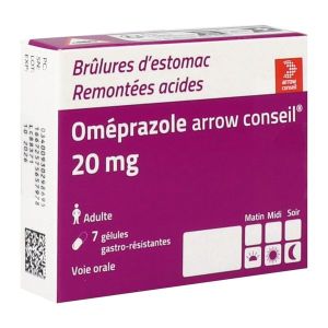OMEPRAZOLE ARROW CONSEIL Gélule gastrorésistante 20 mg, boîte 7