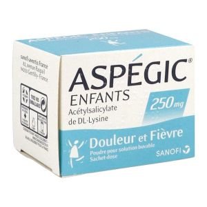 ASPEGIC ENFANT Poudre pour solution buvable 250 mg, boîte 20 sachets-doses