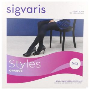 Sigvaris Styles Opaque Classe 2 Bas Autofix Noir Medium Normal 2
