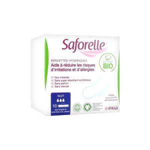 Saforelle Serviettes Hygieniques Nuit En Coton Bio Boite 10