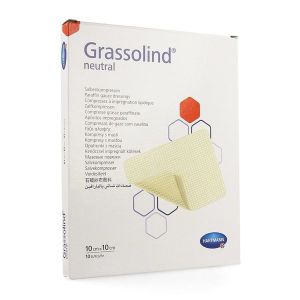 GRASSOLIND NEUTRAL Pansement gras stérile à imprégnation lipidique, sans principe actif, 10 cm x 10 cm (ref. 499314), bt 10
